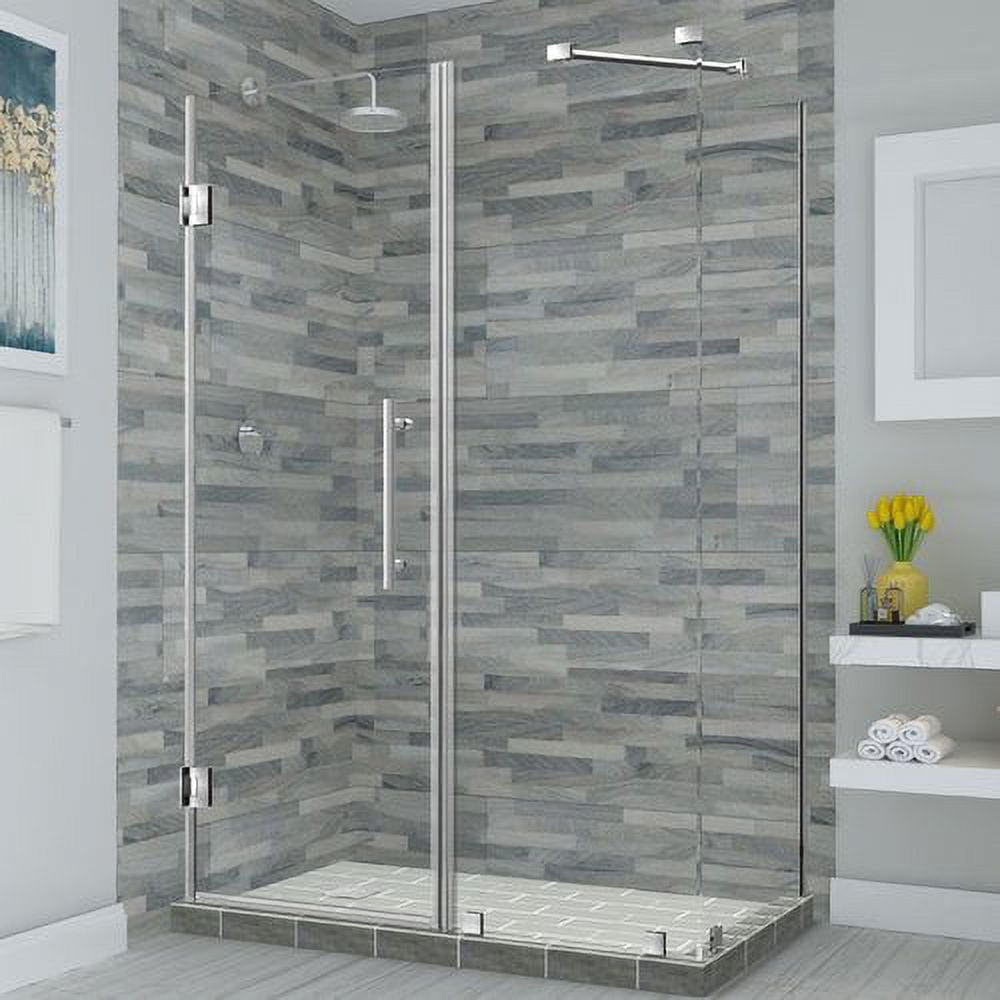 Bromley Frameless Corner Hinged Shower Enclosure in Stainless Steel
