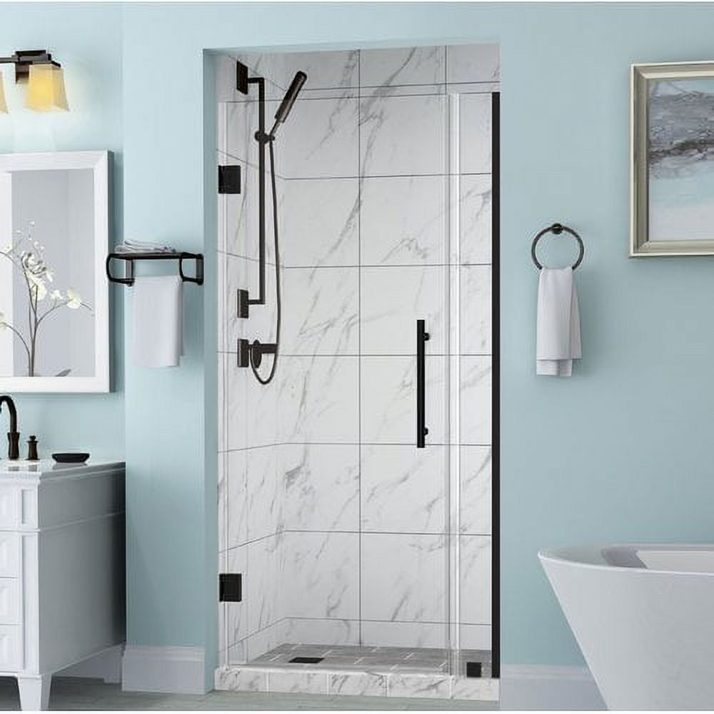 Belmore Frameless Hinged Shower Door in Oil Rubbed Bronze