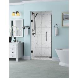 Belmore Frameless Hinged Shower Door in Oil Rubbed Bronze