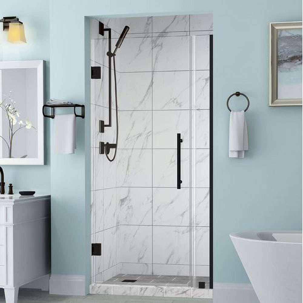Belmore 44.25-45.25 x 72 in. Frameless Hinged Shower Door in Oil Rubbed Bronze -  Templeton, TE3319914