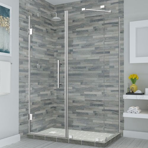 72 x 53 x 30.38 in. Bromley Frameless Corner Hinged Shower Enclosure, Chrome