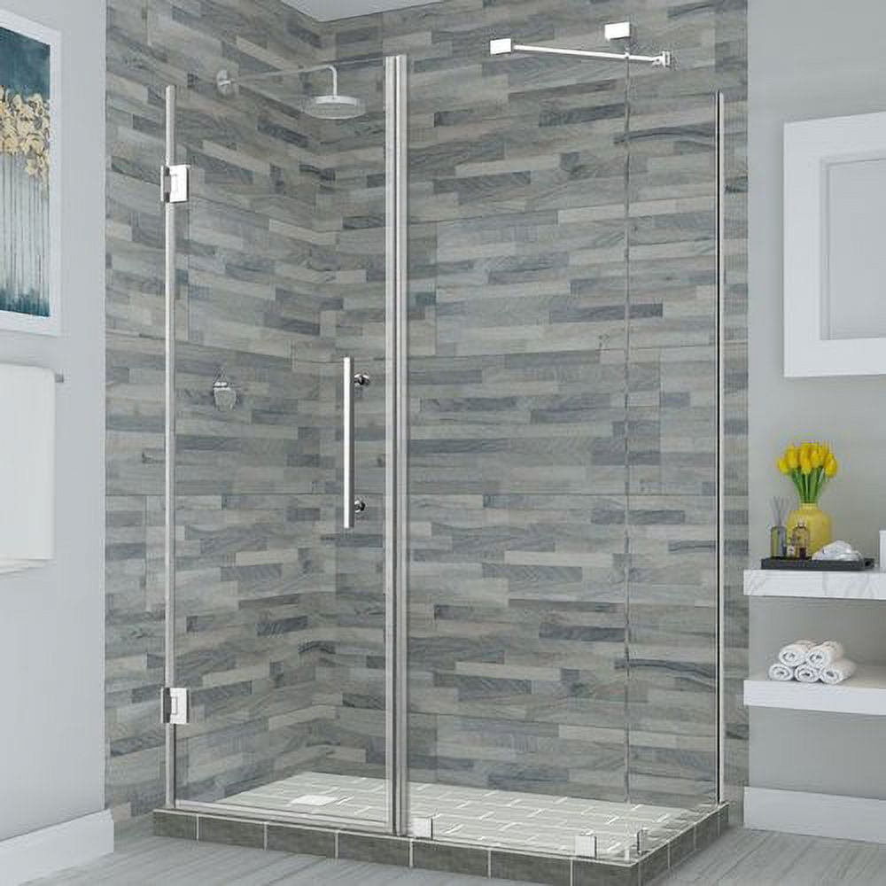 72 x 54 x 30.38 in. Bromley Frameless Corner Hinged Shower Enclosure, Chrome