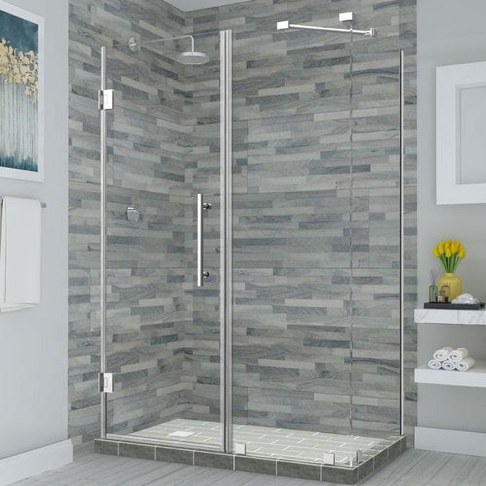 72 x 57 x 30.38 in. Bromley Frameless Corner Hinged Shower Enclosure, Chrome