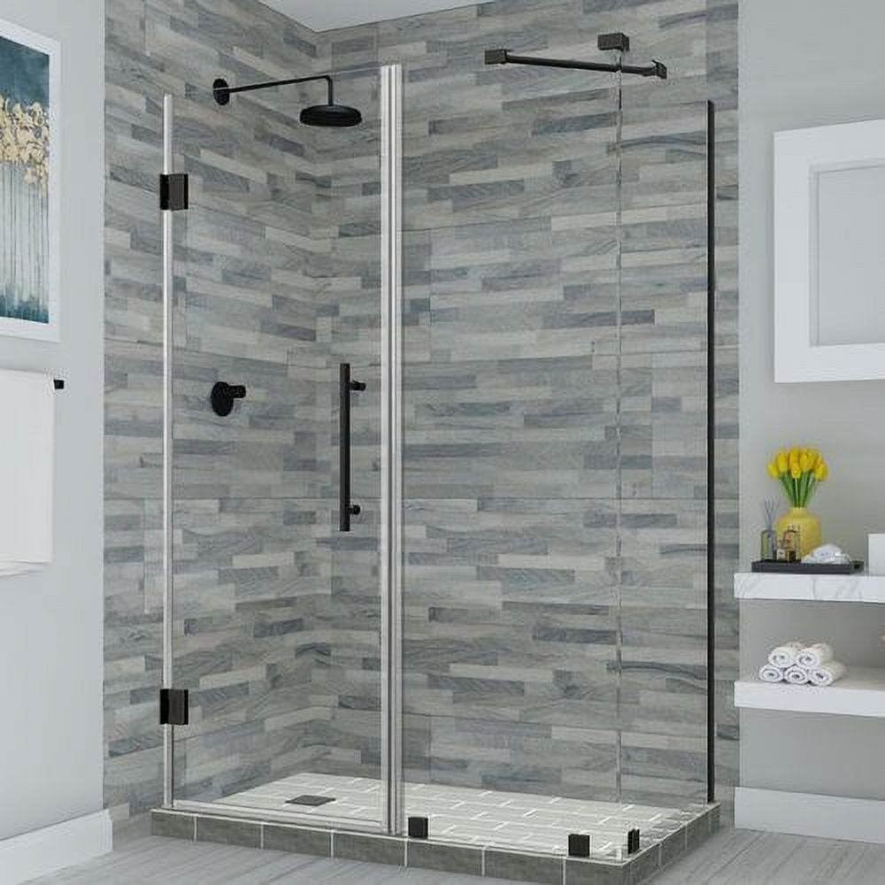 SEN967EZ-ORB-413530-10 72 x 41 x 30.38 in. Bromley Frameless Corner Hinged Shower Enclosure, Oil Rubbed Bronze