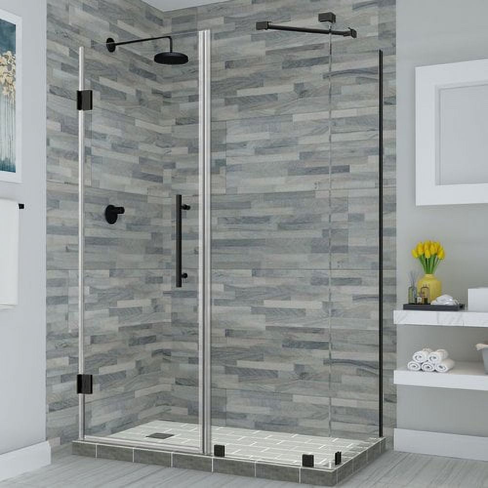 72 x 65 x 30.38 in. Bromley Frameless Corner Hinged Shower Enclosure, Oil Rubbed Bronze