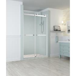 SDR977EZ-CH-60-10 76 x 60 x 4.5 in. Rivage Frameless Double-Bypass Sliding Shower Door, Chrome