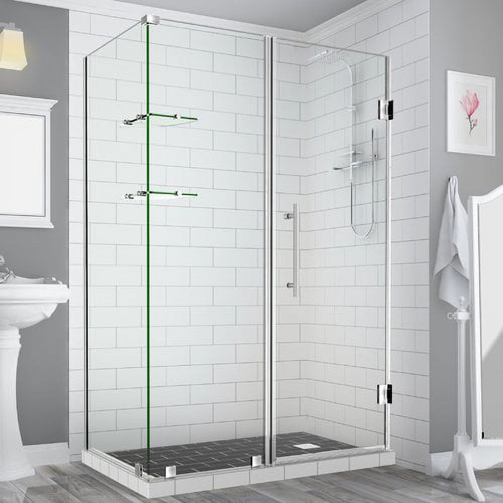 Bromley GS Frameless Corner Hinged Shower Enclosure - Stainless Steel