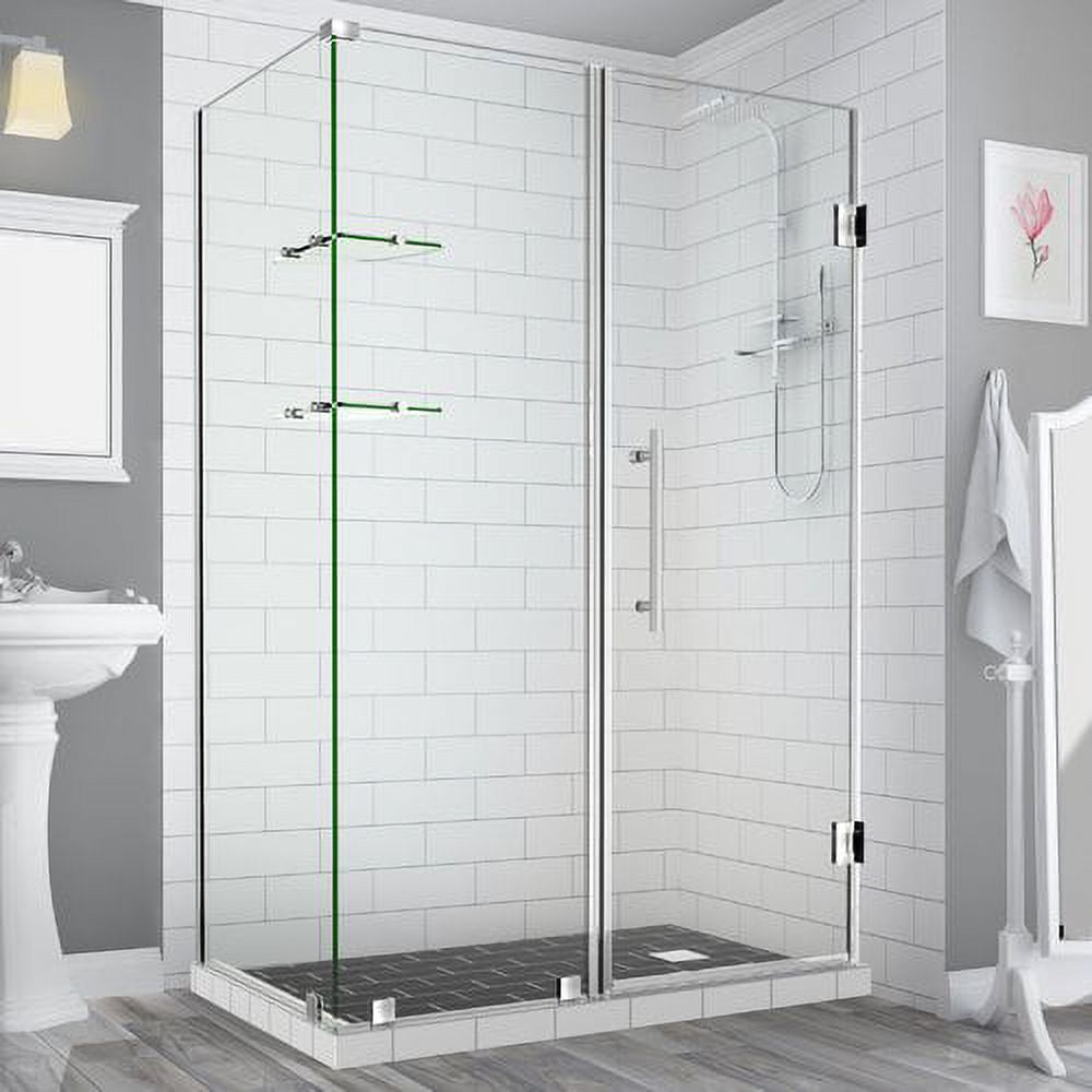 Bromley GS Frameless Corner Hinged Shower Enclosure - Stainless Steel