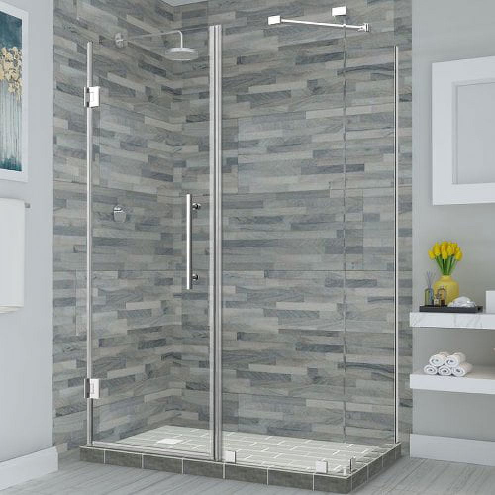 72 x 59 x 30.38 in. Bromley Frameless Corner Hinged Shower Enclosure, Chrome