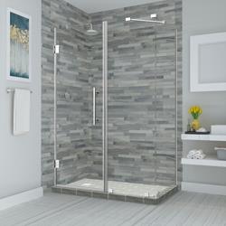 Bromley Frameless Corner Hinged Shower Enclosure - Chrome - 72 x 59 x 34.38 in.