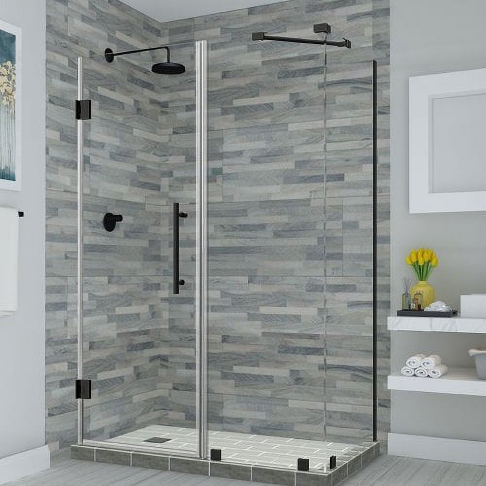 Bromley Frameless Corner Hinged Shower Enclosure - Oil Rubbed Bronze - 72 x 50 x 34.38 in.