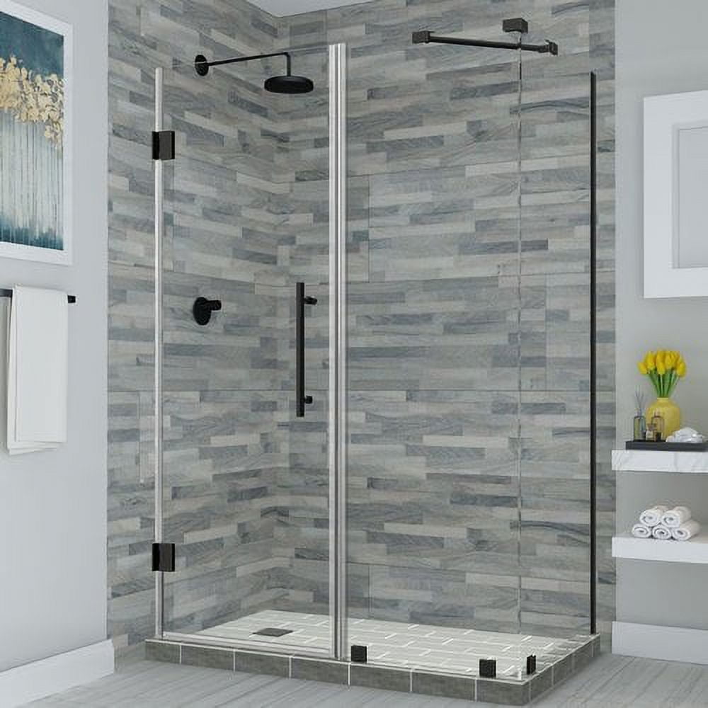 72 x 52 x 30.38 in. Bromley Frameless Corner Hinged Shower Enclosure, Oil Rubbed Bronze