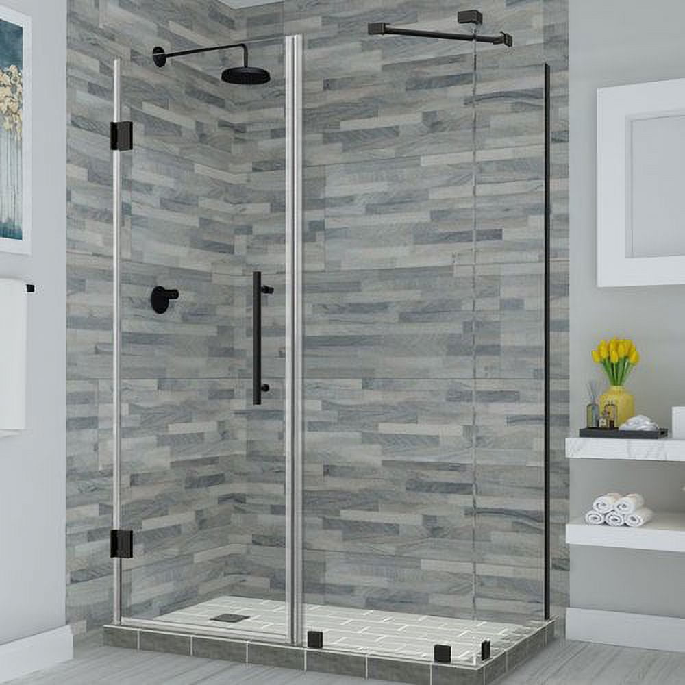 72 x 70 x 30.38 in. Bromley Frameless Corner Hinged Shower Enclosure, Oil Rubbed Bronze