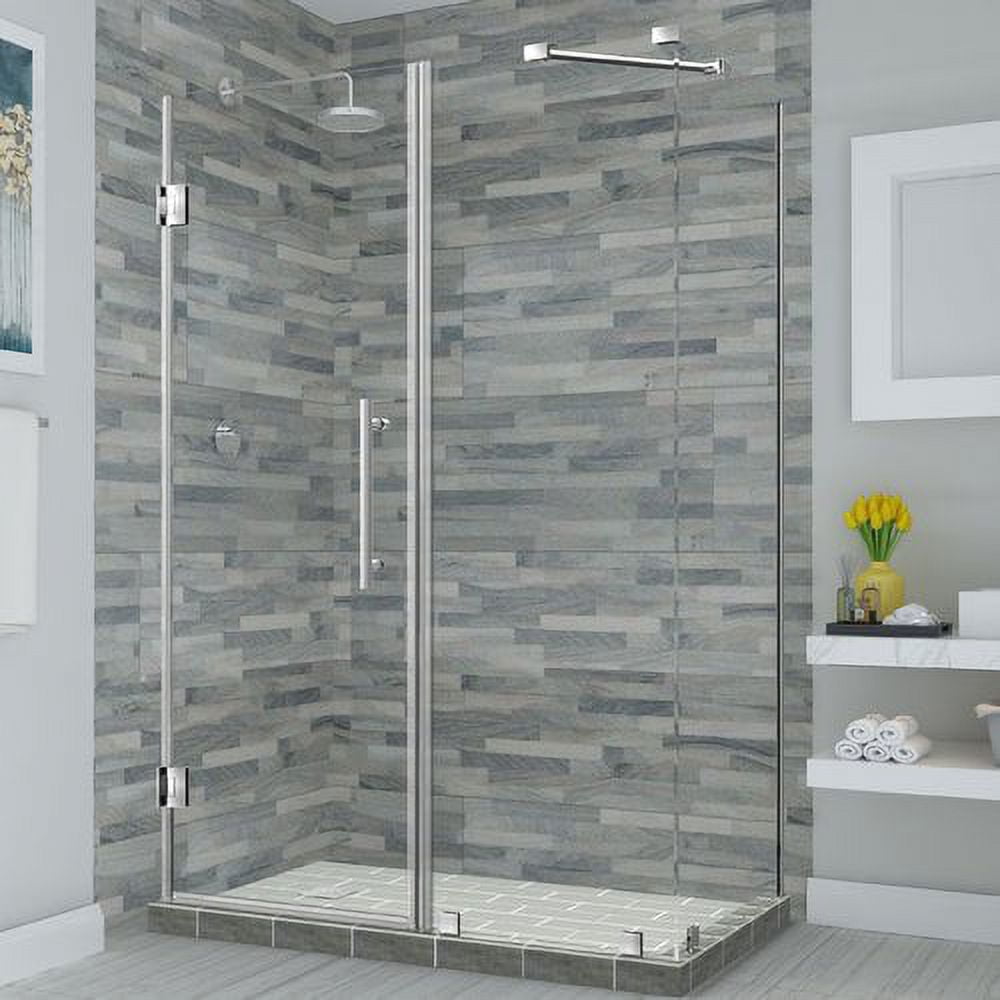Bromley Frameless Corner Hinged Shower Enclosure - Stainless Steel