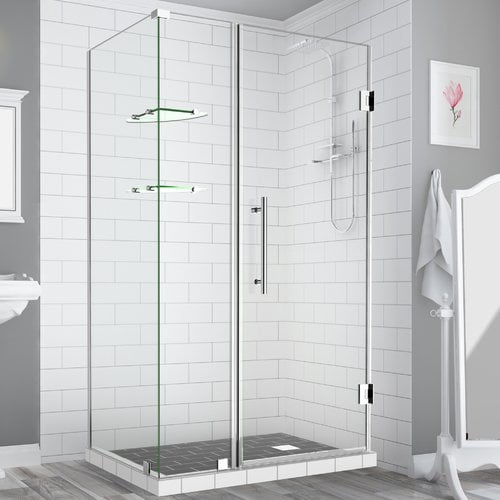 Bromley Frameless Corner Hinged Shower Enclosure - Chrome