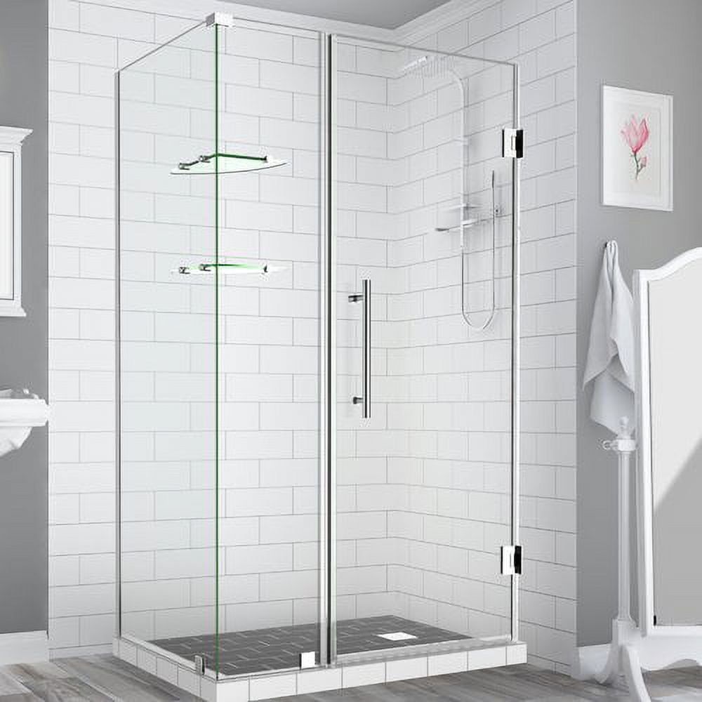 Bromley Frameless Corner Hinged Shower Enclosure - Chrome