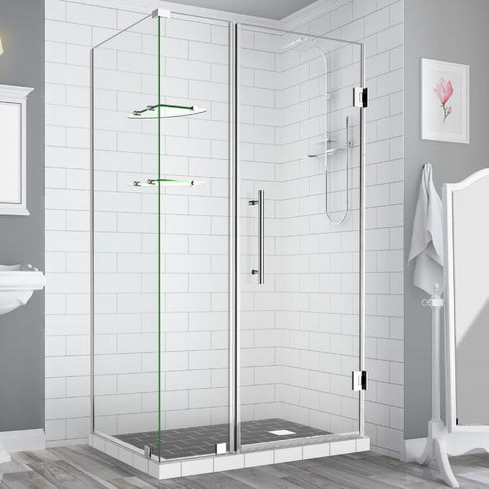 Bromley Frameless Corner Hinged Shower Enclosure - Chrome - 72 x 41 x 32.38 in.