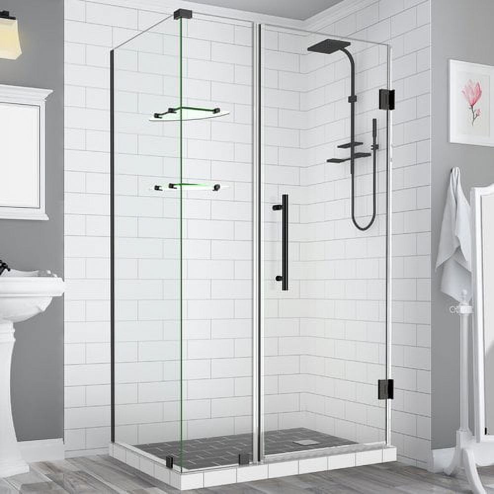 Bromley Frameless Corner Hinged Shower Enclosure - Oil Rubbed Bronze - 72 x 36 x 30.38 in.