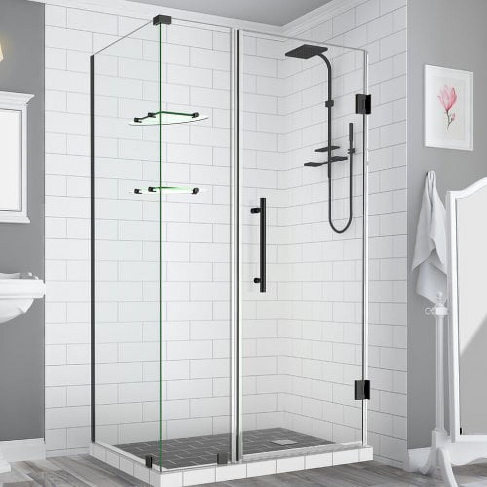 Bromley Frameless Corner Hinged Shower Enclosure - Oil Rubbed Bronze - 72 x 36 x 32.38 in.