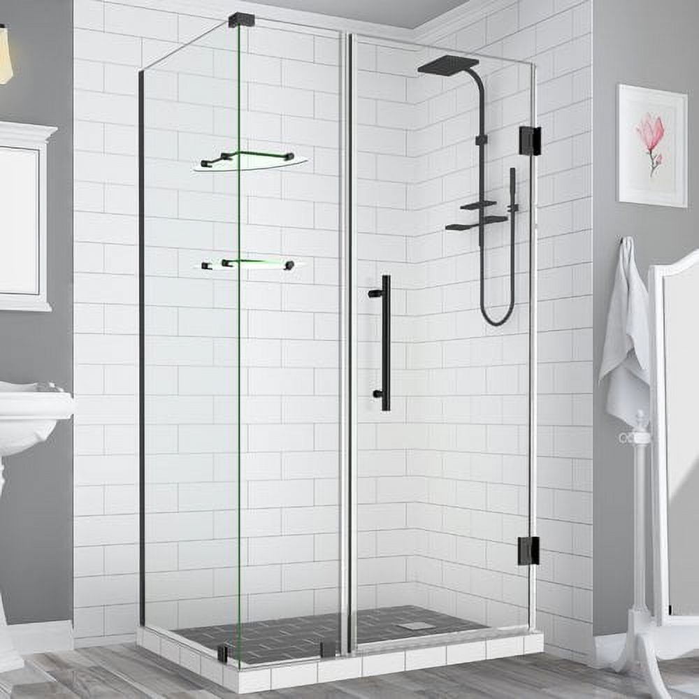 Bromley Frameless Corner Hinged Shower Enclosure - Oil Rubbed Bronze - 72 x 37 x 30.38 in.