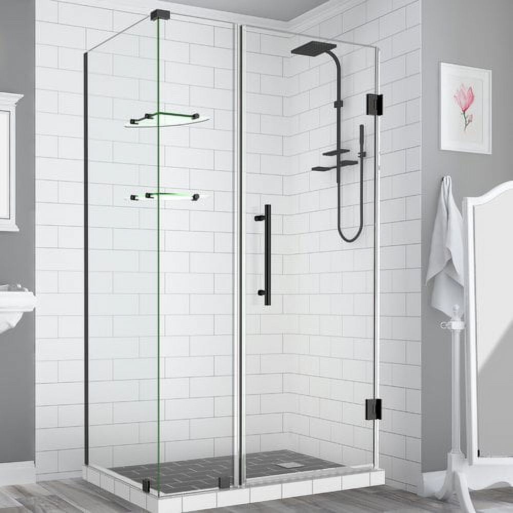 Bromley Frameless Corner Hinged Shower Enclosure - Oil Rubbed Bronze - 72 x 38 x 32.38 in.