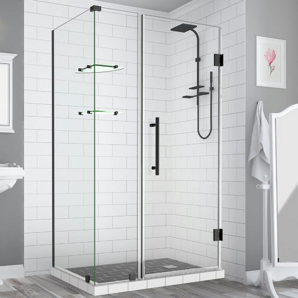 Bromley Frameless Corner Hinged Shower Enclosure - Oil Rubbed Bronze - 72 x 38 x 34.38 in.