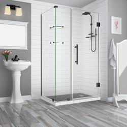 Bromley Frameless Corner Hinged Shower Enclosure - Oil Rubbed Bronze