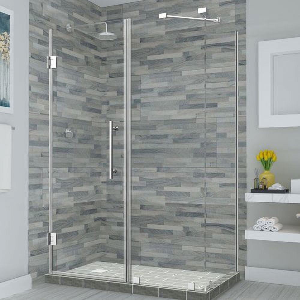 72 x 61 x 30.38 in. Bromley Frameless Corner Hinged Shower Enclosure, Chrome