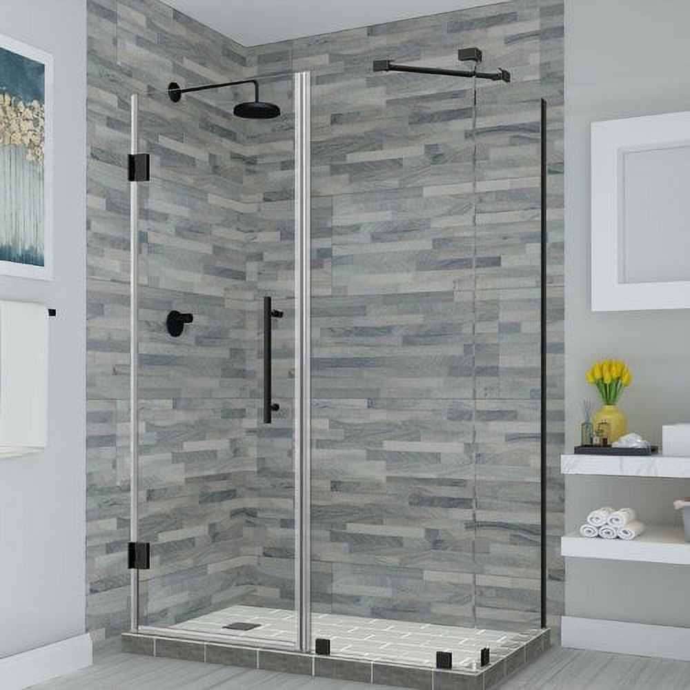 Bromley Frameless Corner Hinged Shower Enclosure - Oil Rubbed Bronze - 72 x 53 x 34.38 in.