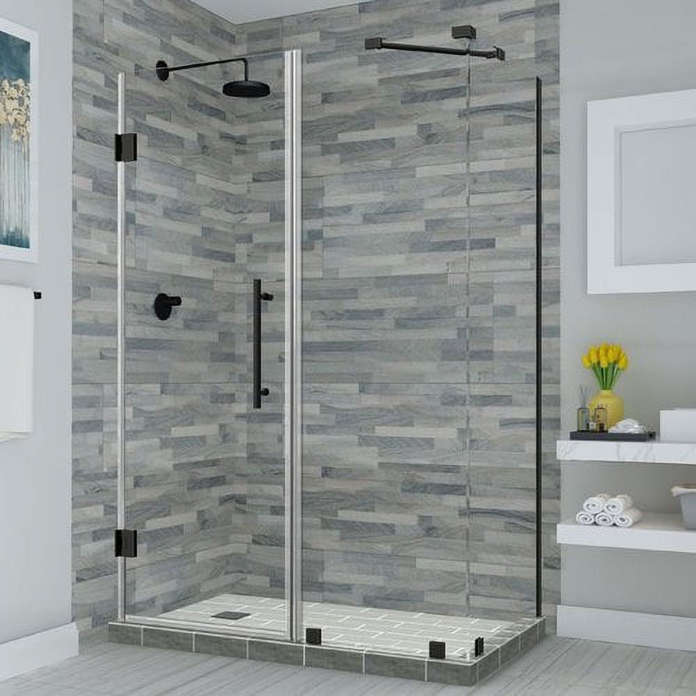 Bromley Frameless Corner Hinged Shower Enclosure - Oil Rubbed Bronze - 72 x 55 x 34.38 in.