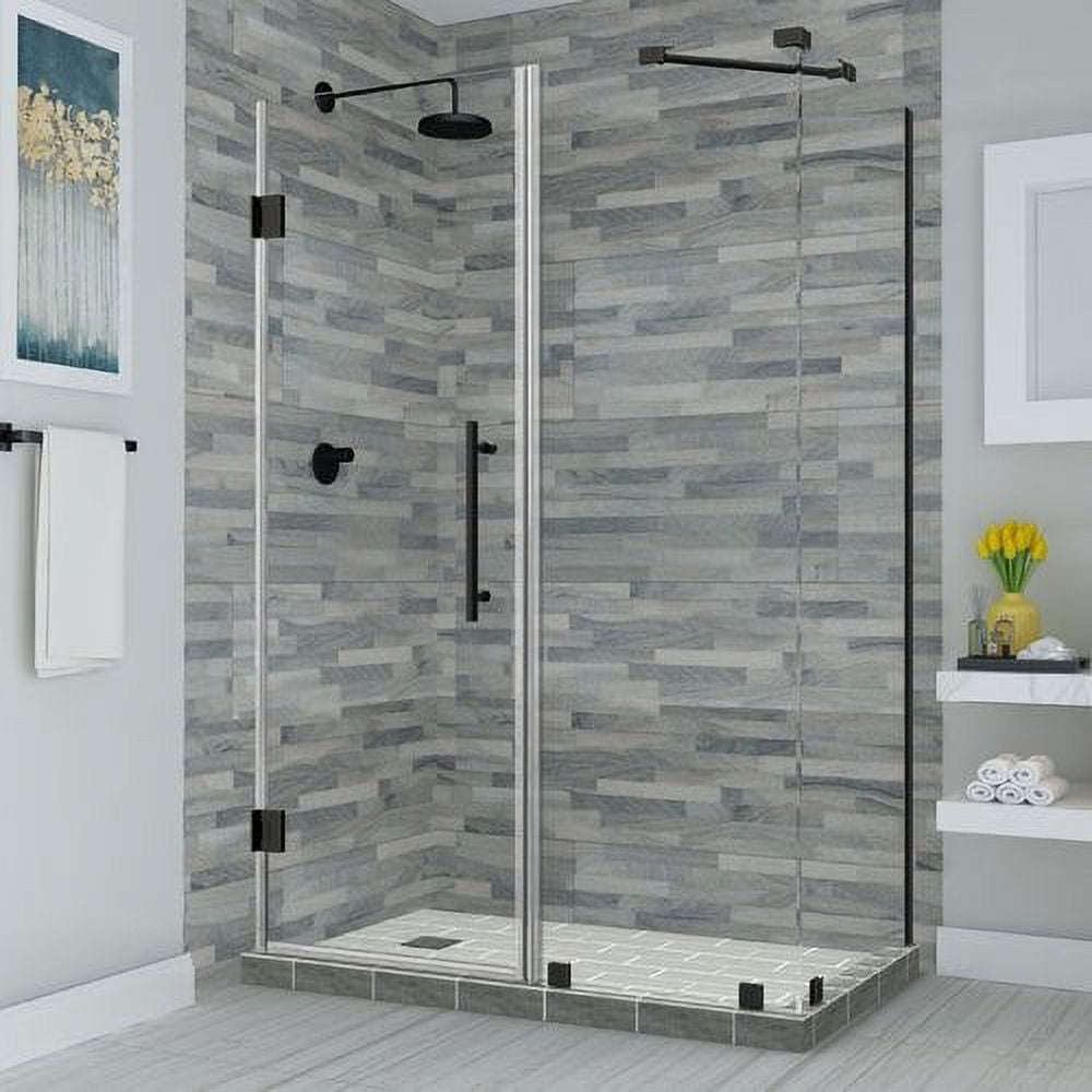 72 x 56 x 30.38 in. Bromley Frameless Corner Hinged Shower Enclosure, Oil Rubbed Bronze