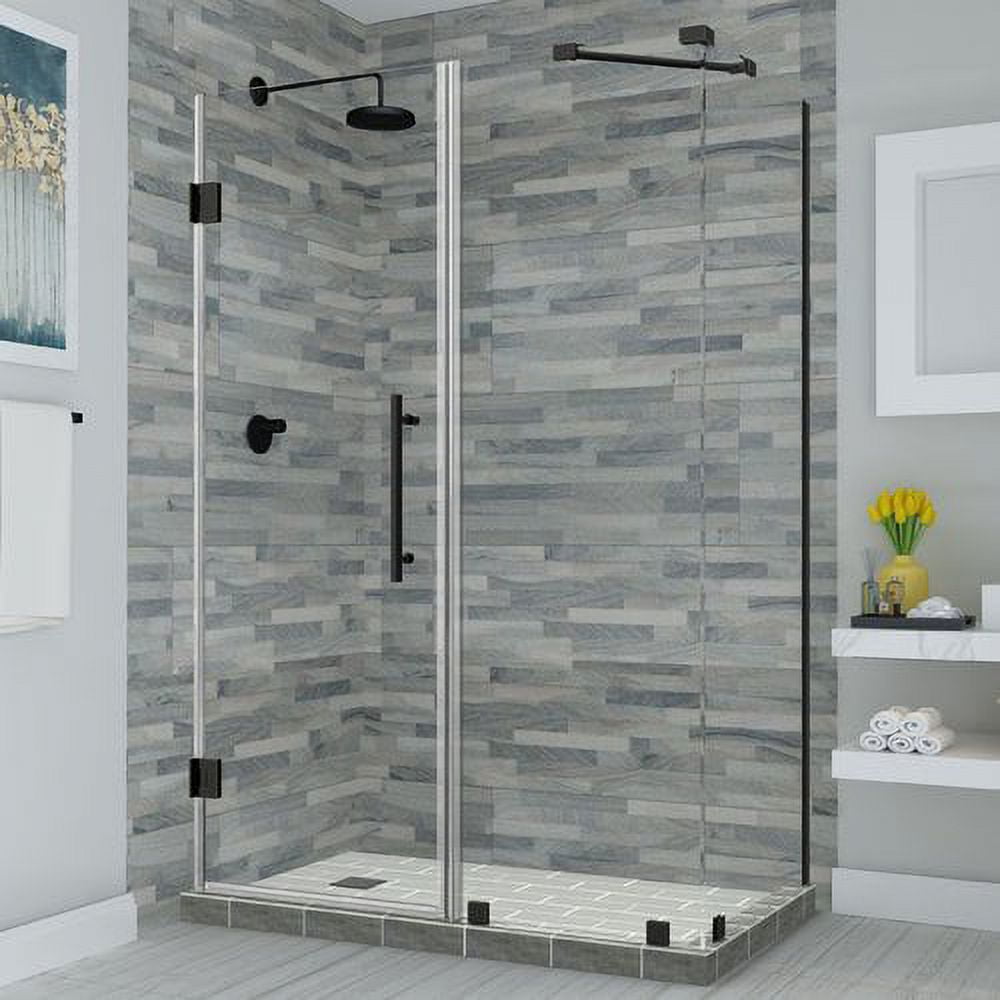 Bromley Frameless Corner Hinged Shower Enclosure - Oil Rubbed Bronze - 72 x 56 x 34.38 in.