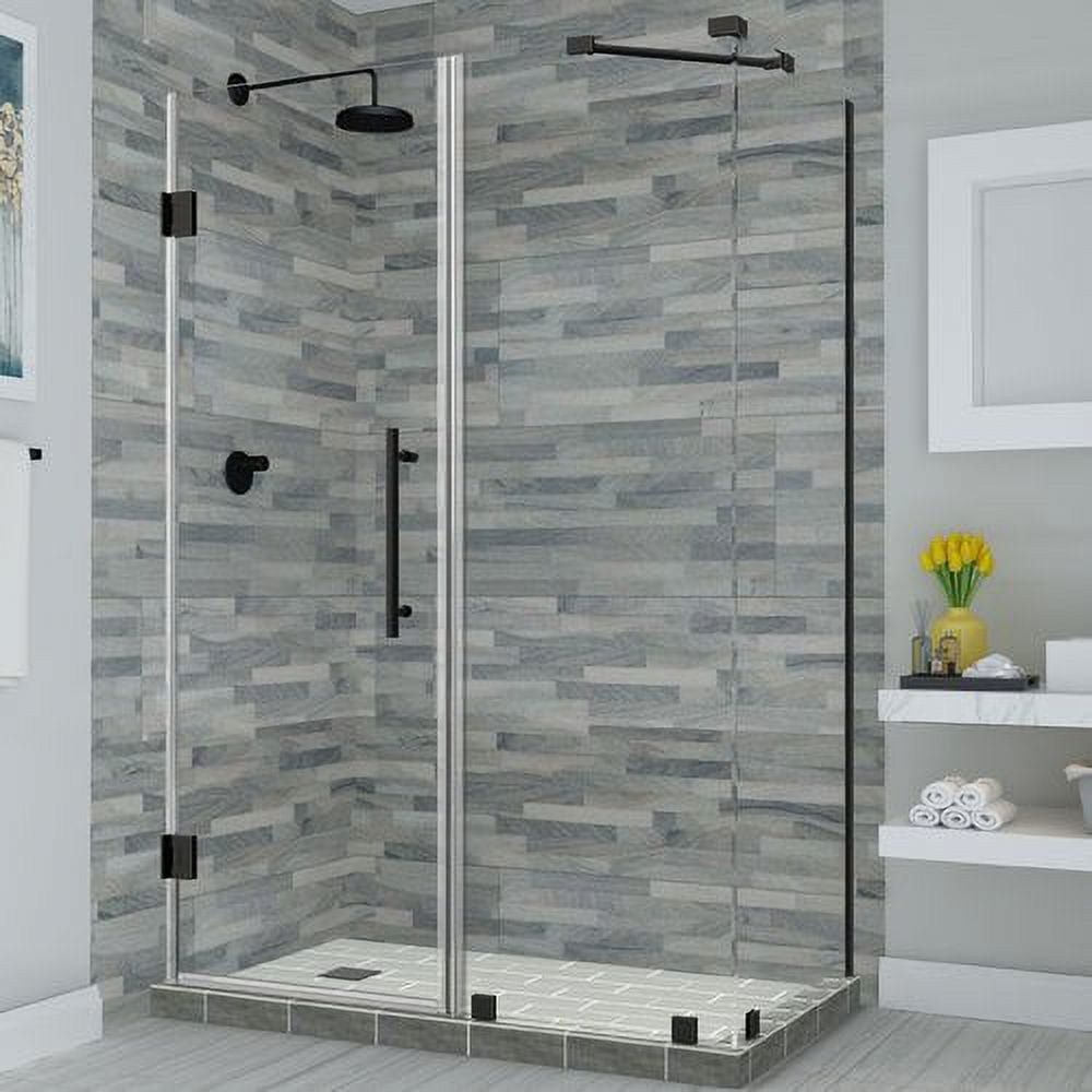 Bromley Frameless Corner Hinged Shower Enclosure - Oil Rubbed Bronze - 72 x 72 x 34.38 in.