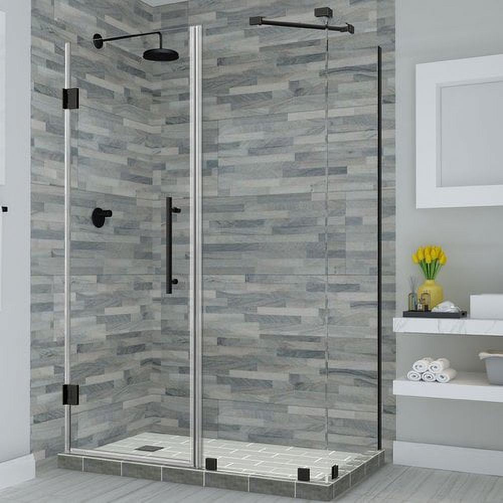 72 x 73 x 30.38 in. Bromley Frameless Corner Hinged Shower Enclosure, Oil Rubbed Bronze