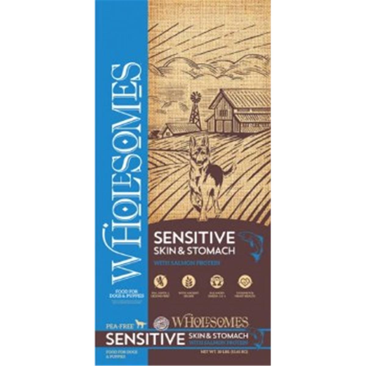 Picture of Midwestern Pet Food PF58010 30 lbs Wholesomes Sensitive Skin & Stomach Food with Salmon Protein
