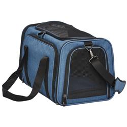 Picture of Mid West MW02616 Duffy Expandable Pet Carrier, Blue - Medium