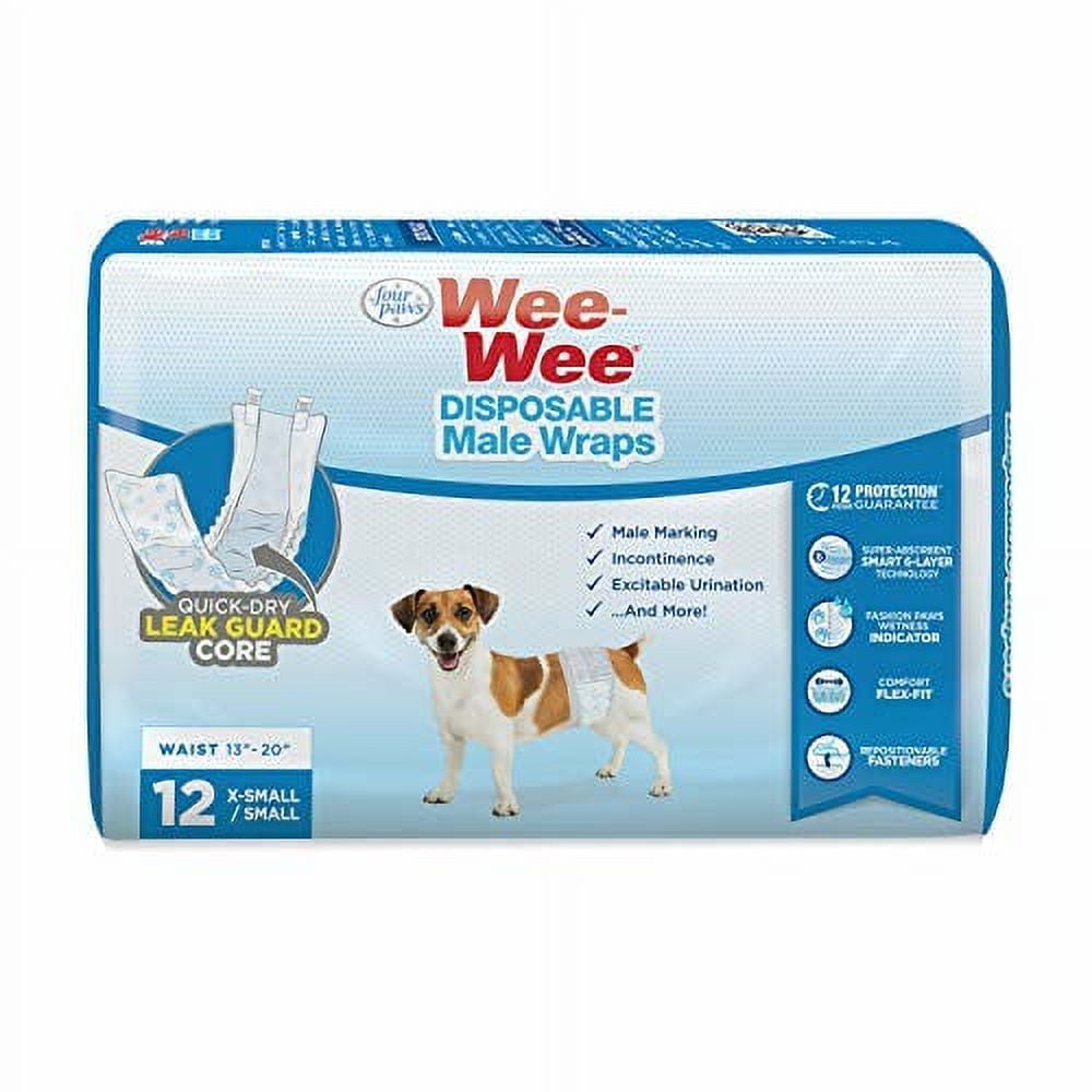 Picture of Central - Four Paws Products FP97226 Wee Wee Disp Male Wrap&#44; Small & Extra Small - 12 Count