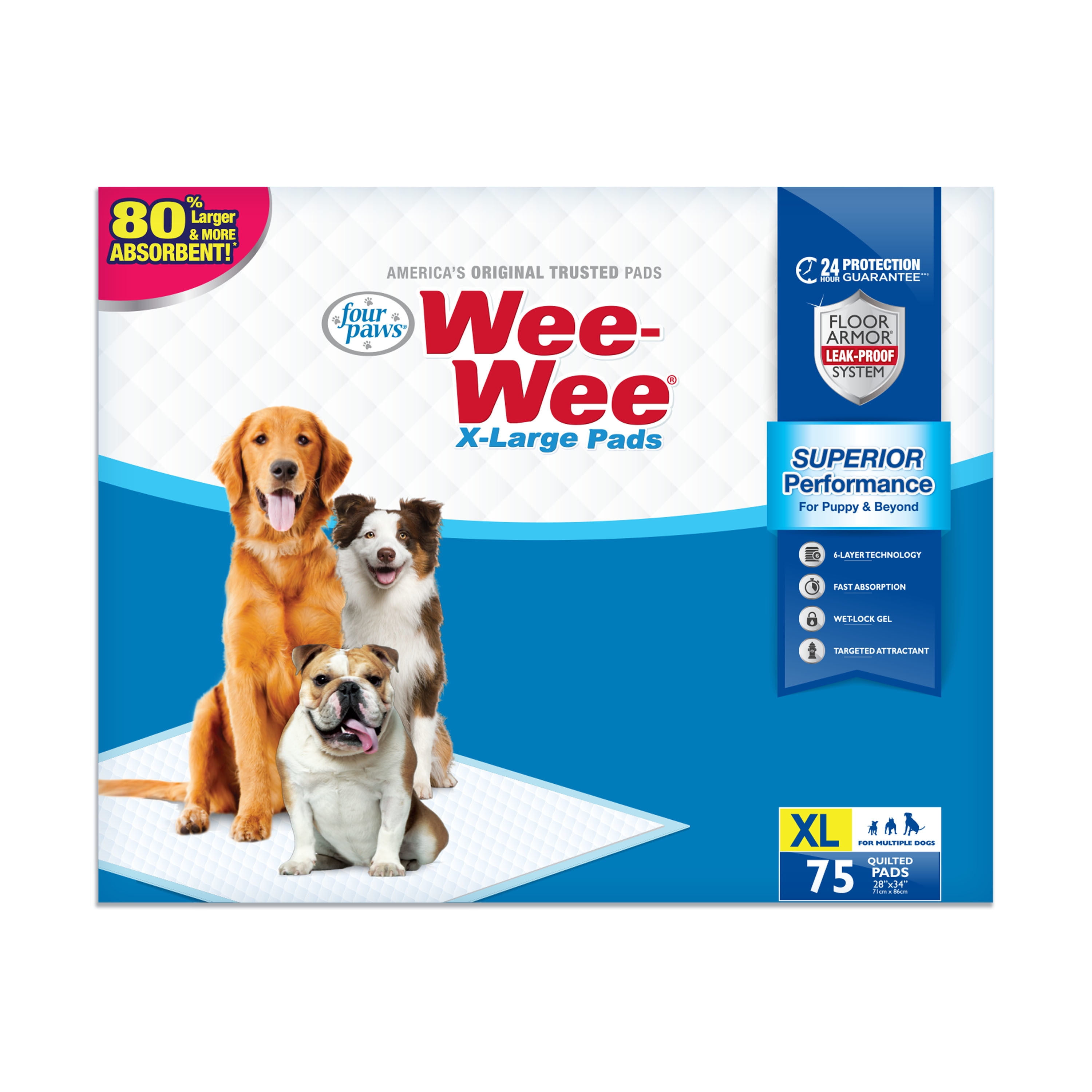 Picture of Four Paws Products FP97234 Wee Pad&#44; Extra Large - 75 Count