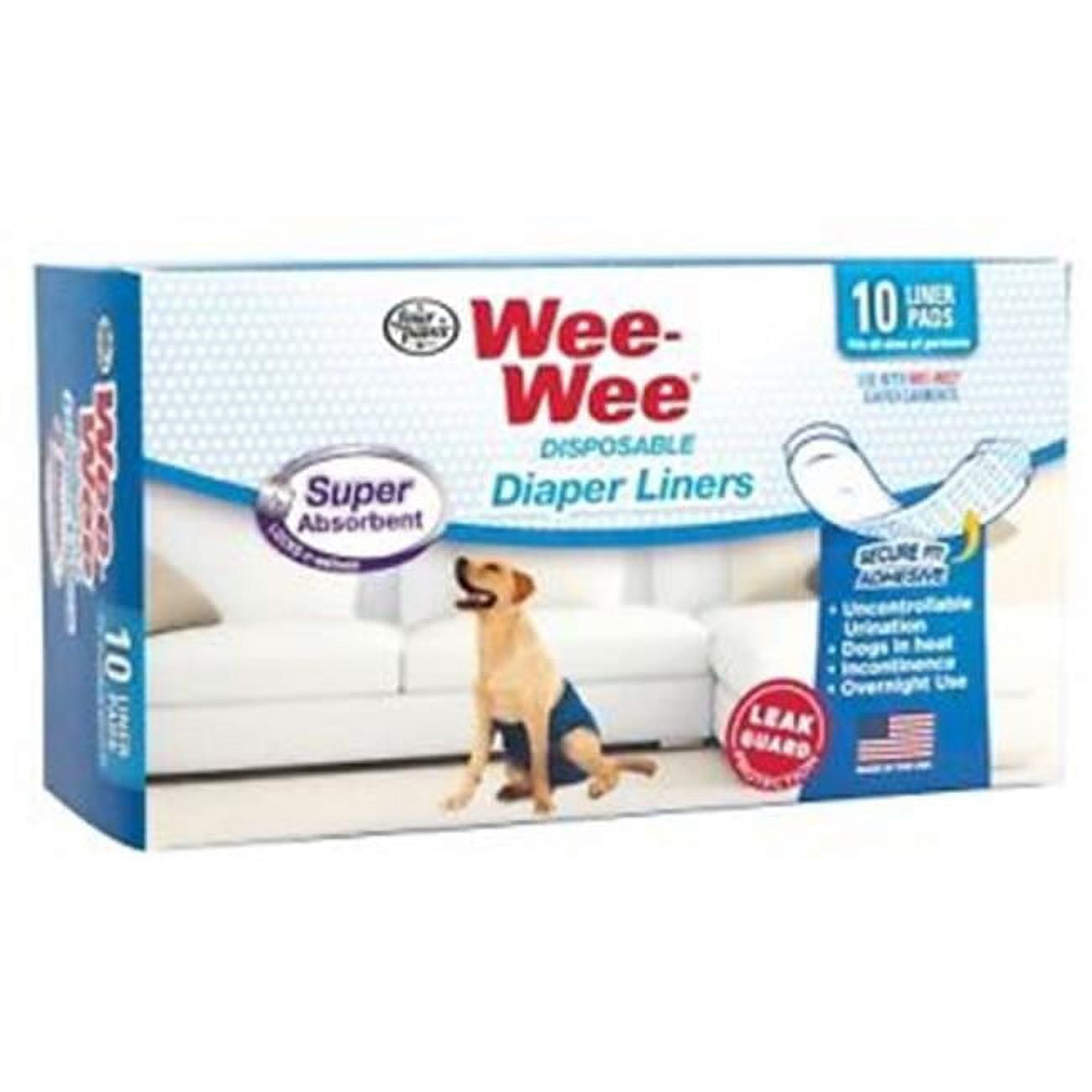 Picture of Four Paws Products FP97228 Wee Disposable Diaper Liner&#44; 10 Count