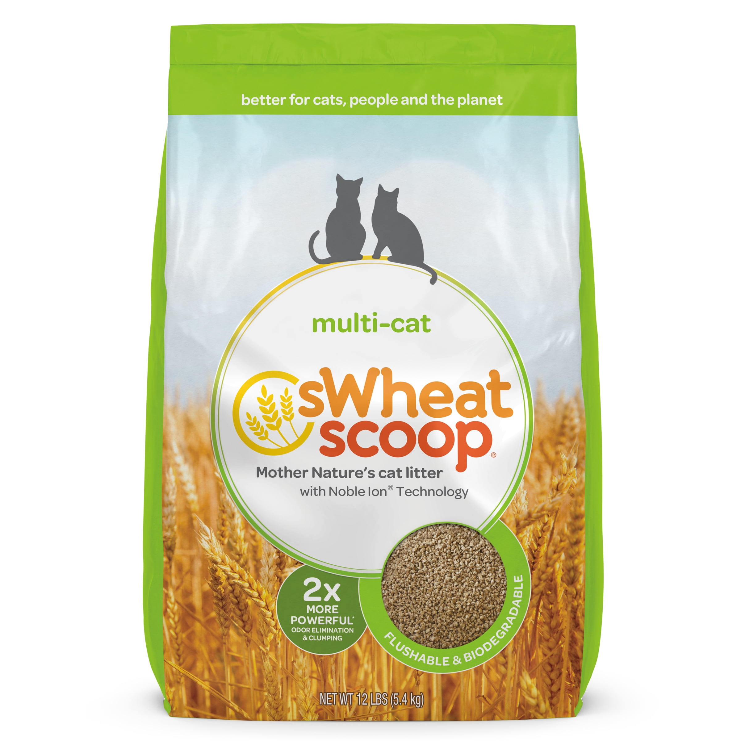Picture of Pet Care Systems SW60712 Swheat Scoop Multi-Cat Natural Wheat Cat Litter - 12 lbs