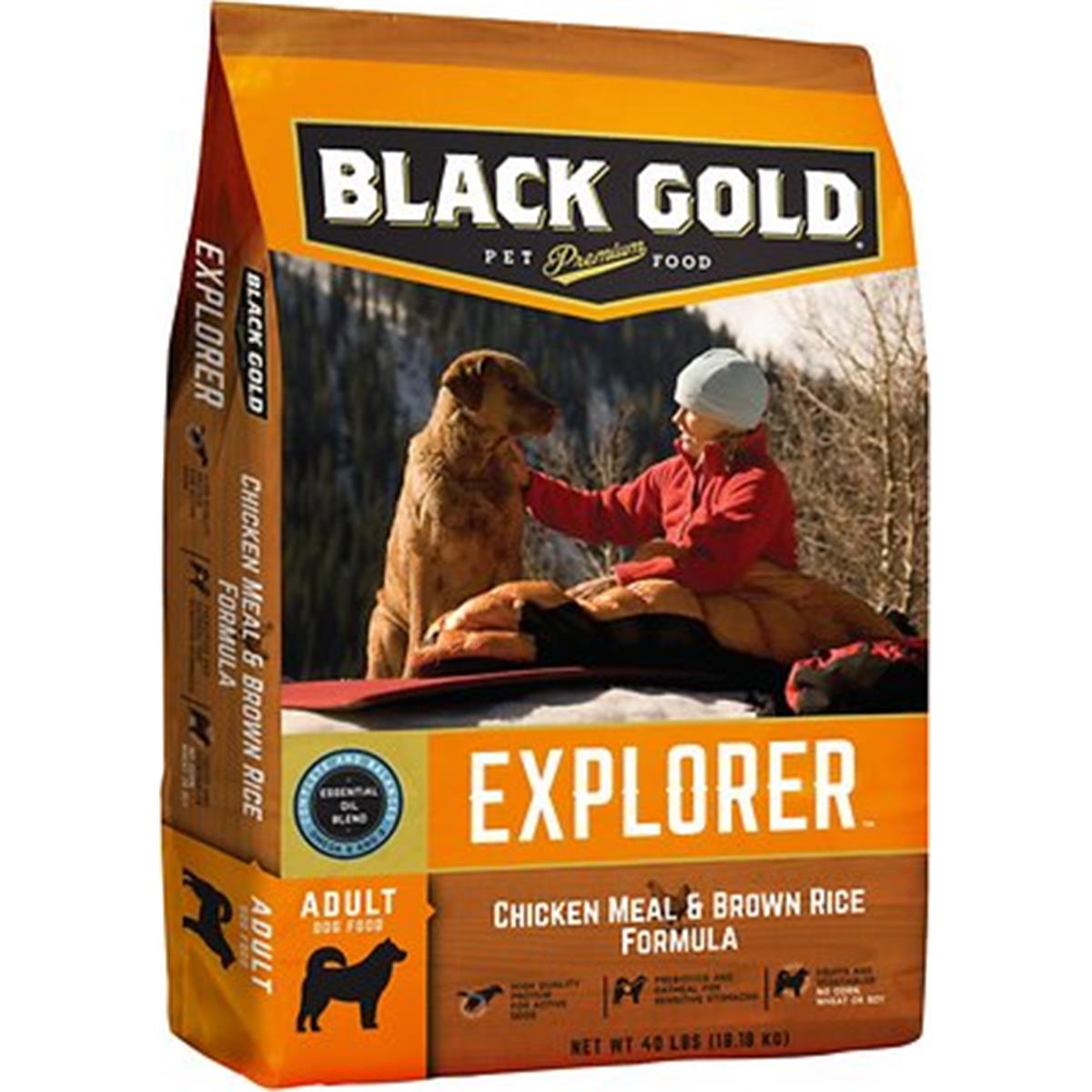 Picture of Black Gold BG26193 Explorer Chicken Meal & Brown Rice Formula Dry Dog Food - 40 lbs