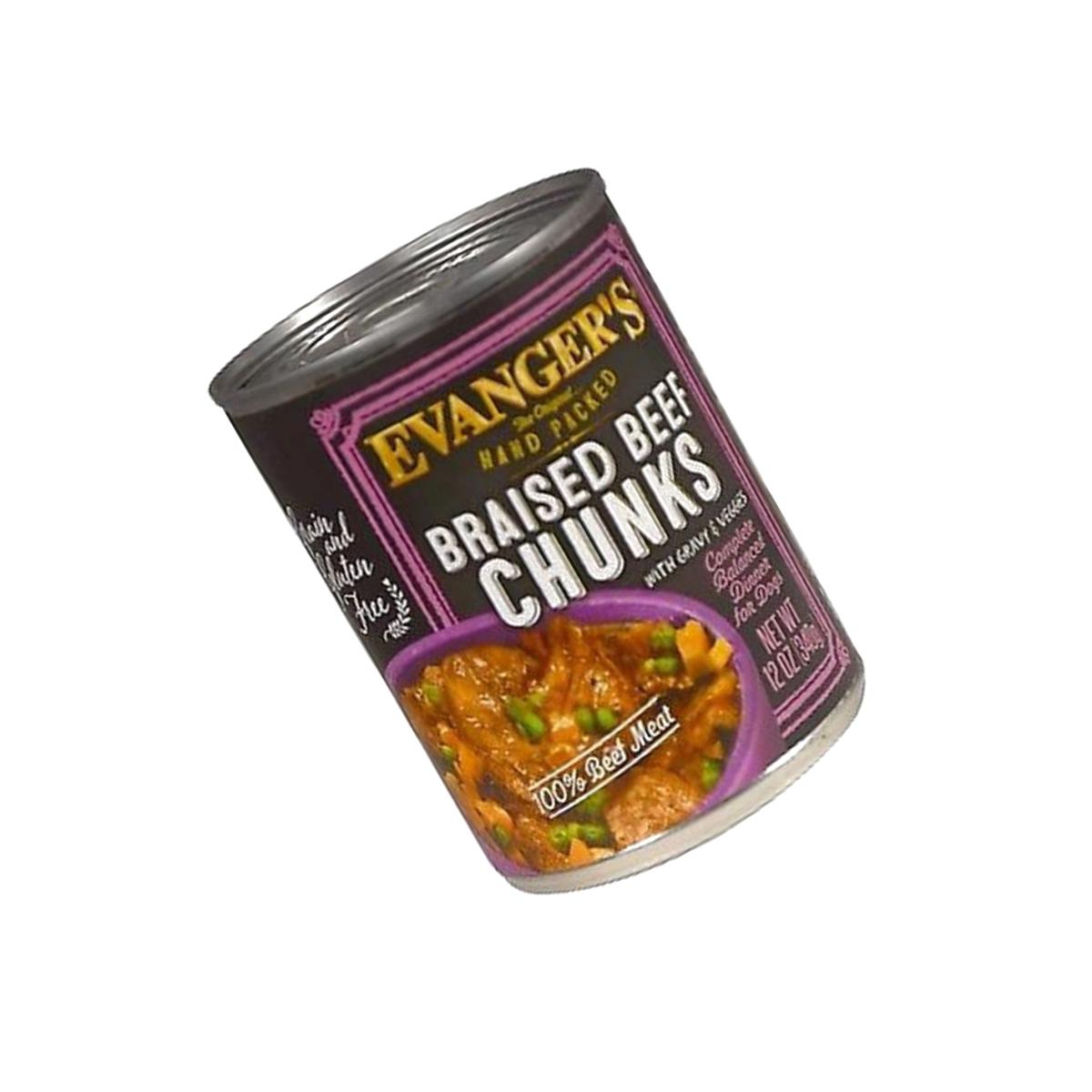 Picture of Evangers EG21107 Super Premium Hand-Packed Braised Beef Chunks with Gravy Canned Dog Food