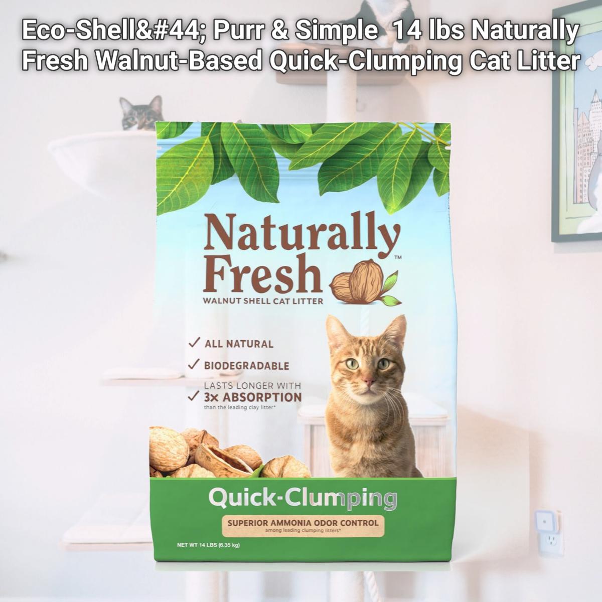 Picture of Eco-Shell&#44; Purr & Simple ES22002 14 lbs Naturally Fresh Walnut-Based Quick-Clumping Cat Litter