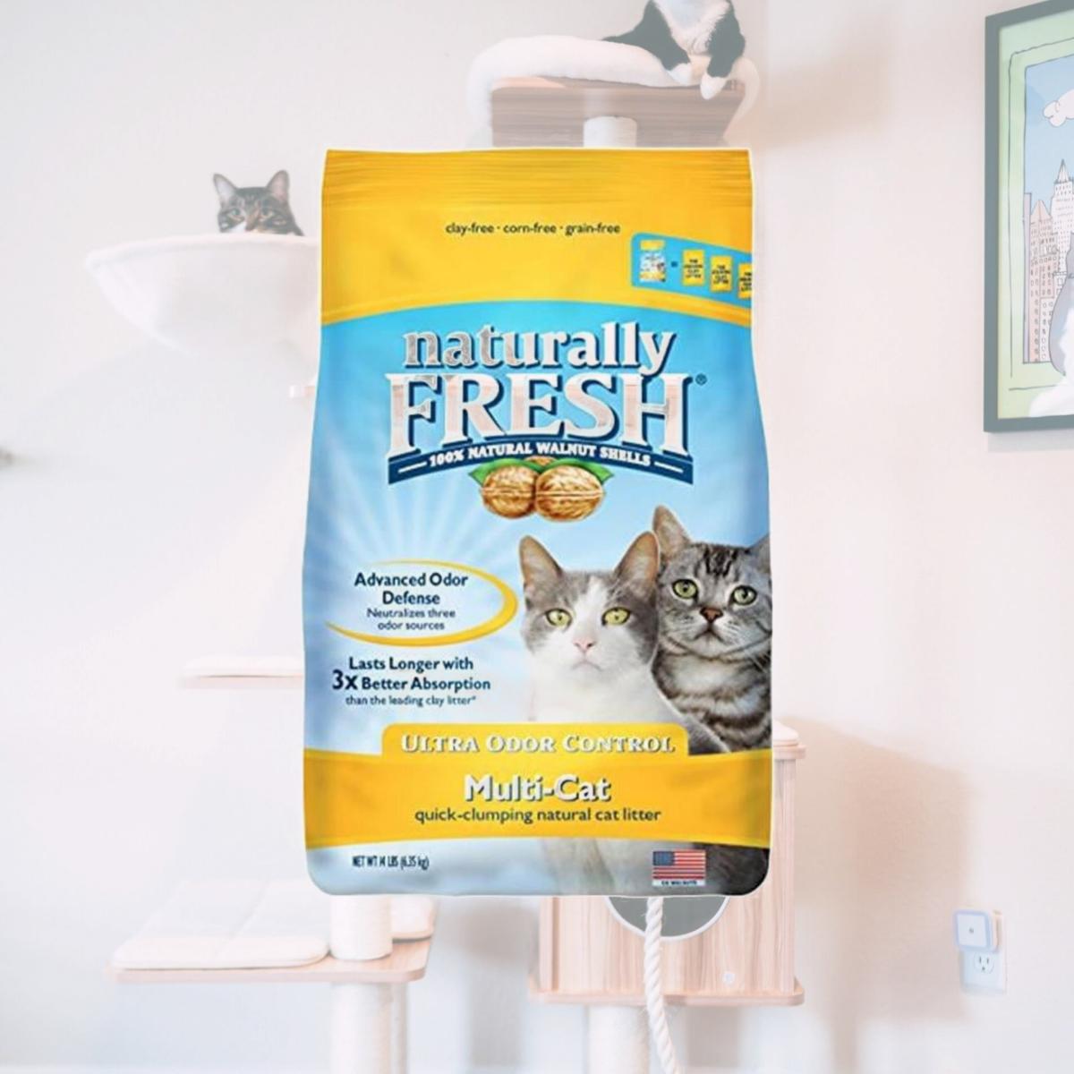 Picture of Eco-Shell&#44; Purr & Simple ES22005 14 lbs Naturally Fresh Walnut-Based Ultra Odor Control Quick Clumping Multi Cat Litter