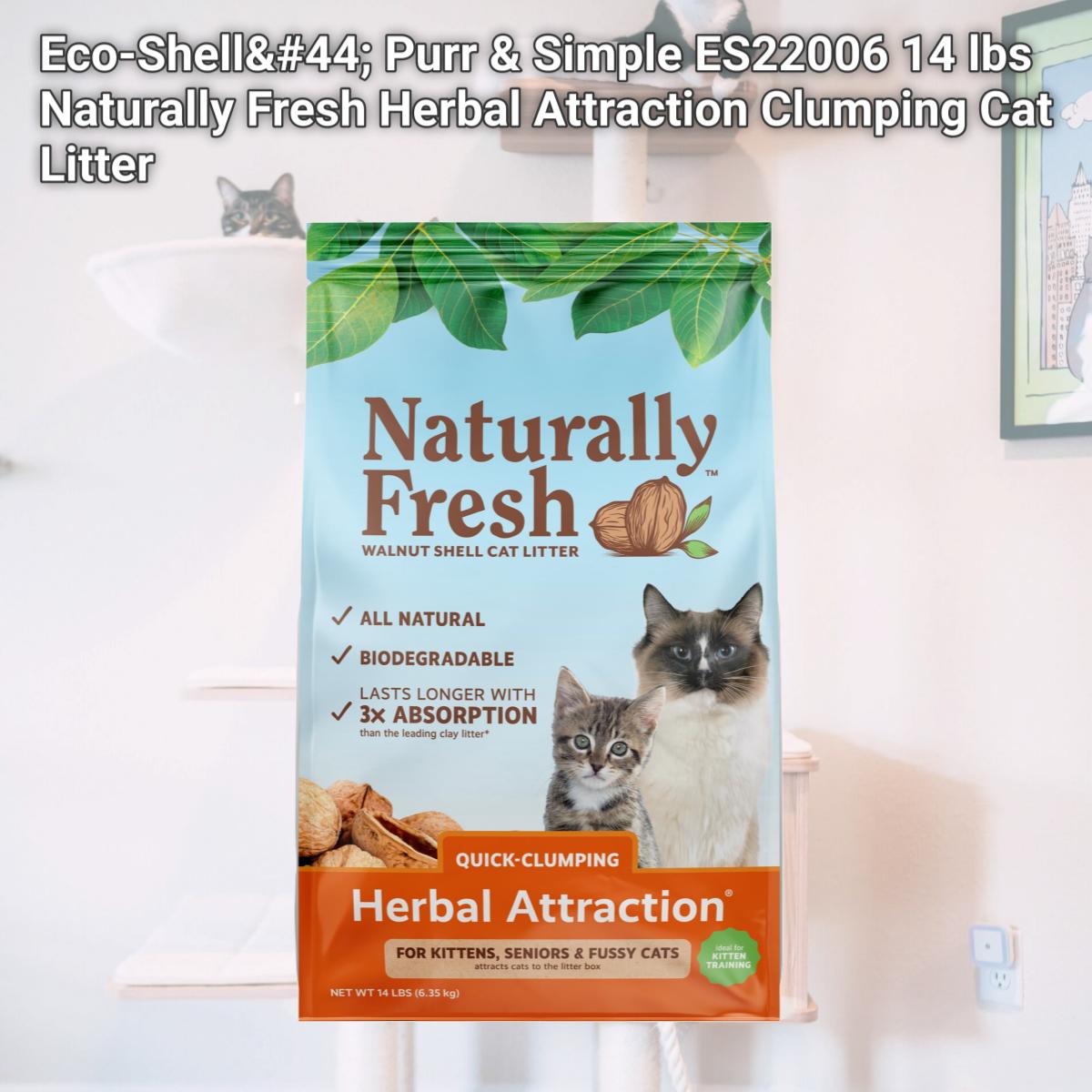 Picture of Eco-Shell&#44; Purr & Simple ES22006 14 lbs Naturally Fresh Herbal Attraction Clumping Cat Litter