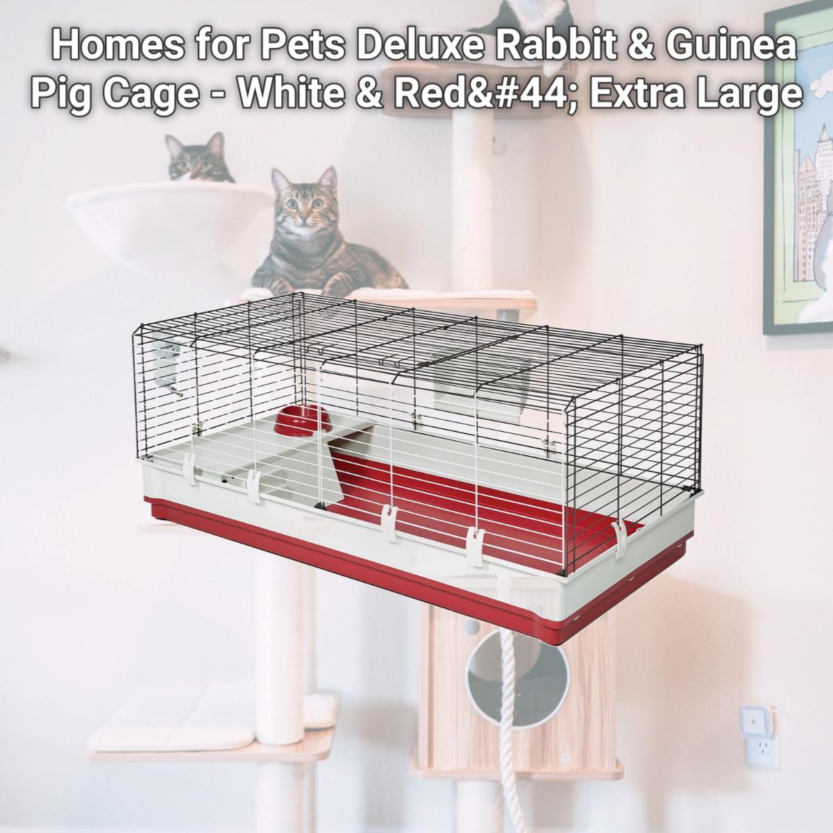 Picture of Midwest Metal Products MW02420 Homes for Pets Deluxe Rabbit & Guinea Pig Cage - White & Red&#44; Extra Large