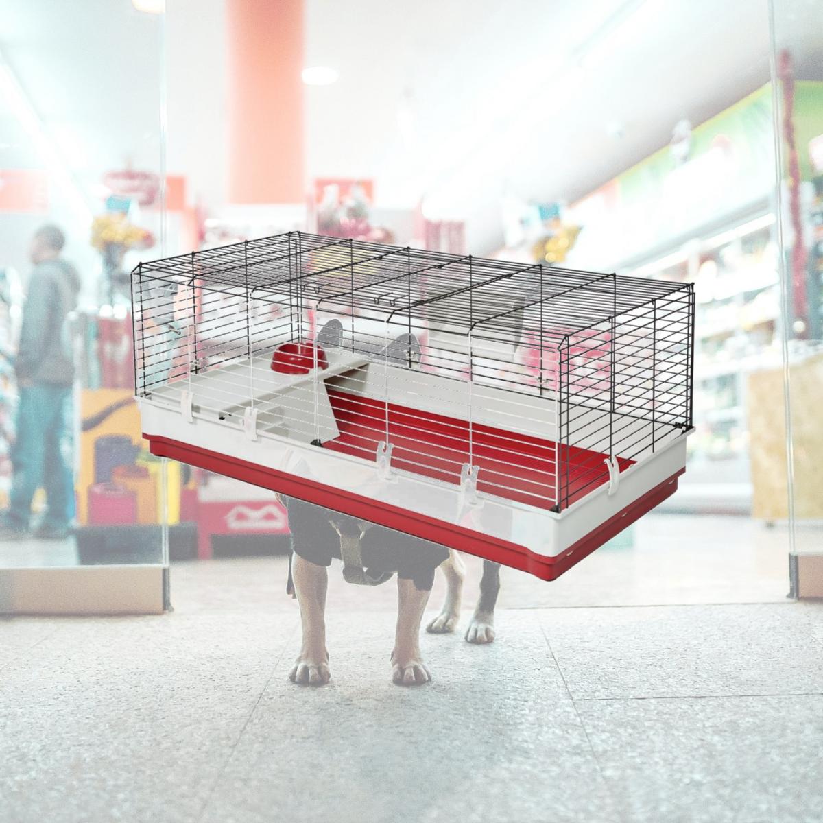 Picture of Midwest Metal Products MW02420 Homes for Pets Deluxe Rabbit & Guinea Pig Cage - White & Red&#44; Extra Large