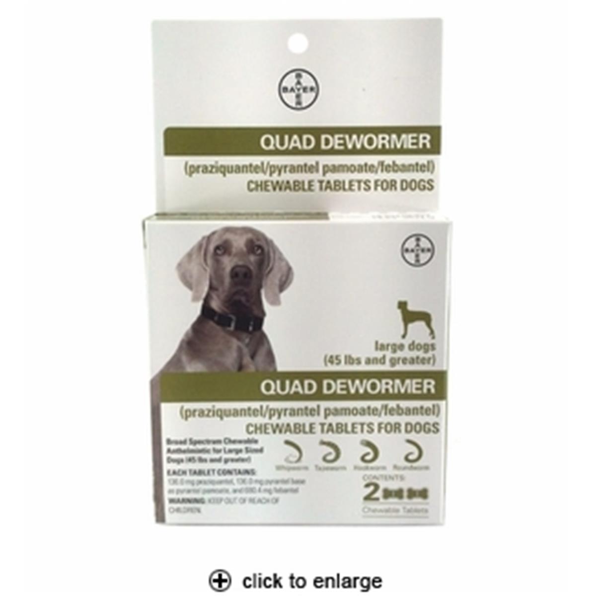 Picture of Bayer Healthcare - Animal BY11342 Quad Dewormer Tablets for Large Dogs - 2 Count