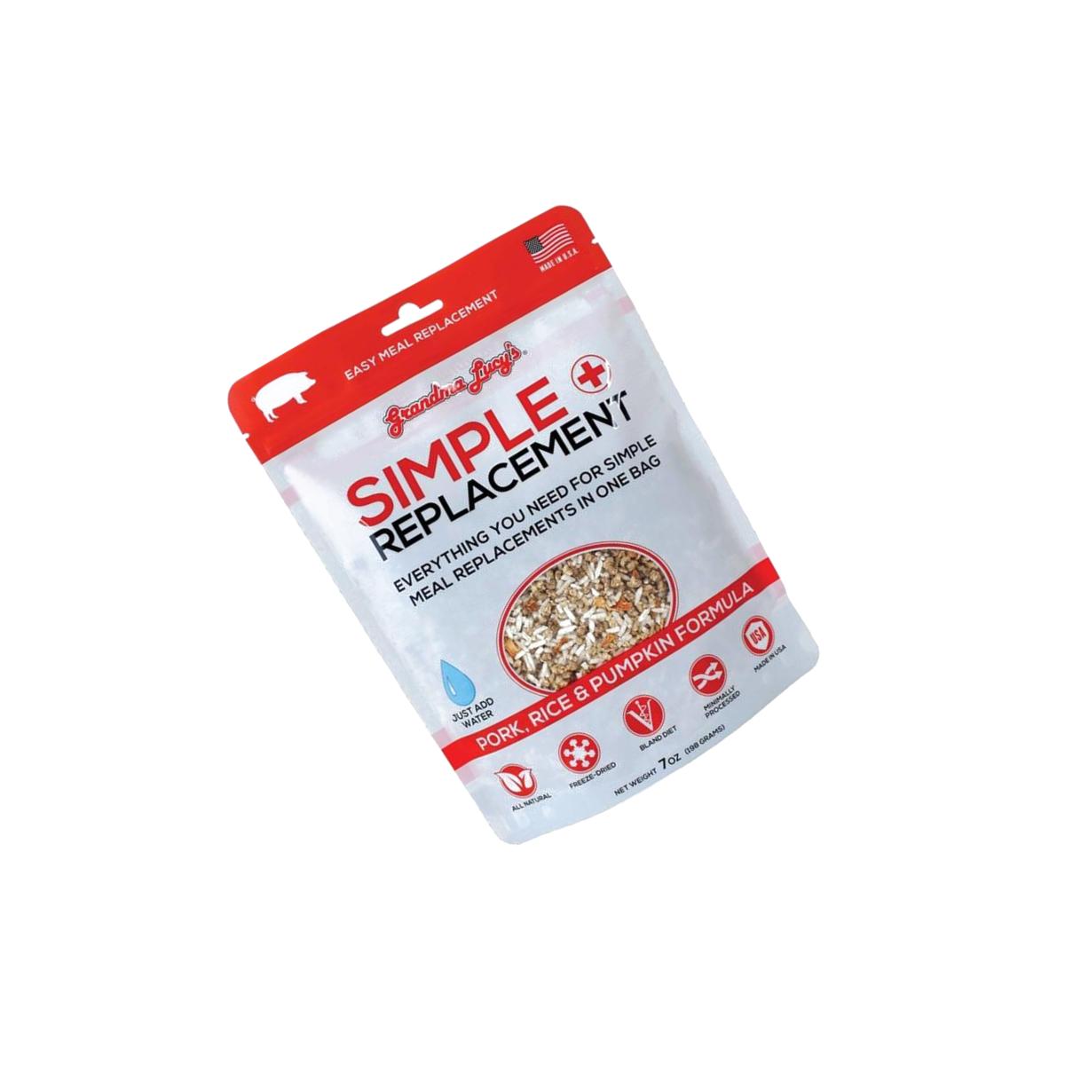 Picture of Grandma Lucys GL82802 7 oz Simple Replacement Freeze-Dried Pork Rice & Pumpkin Pet Food