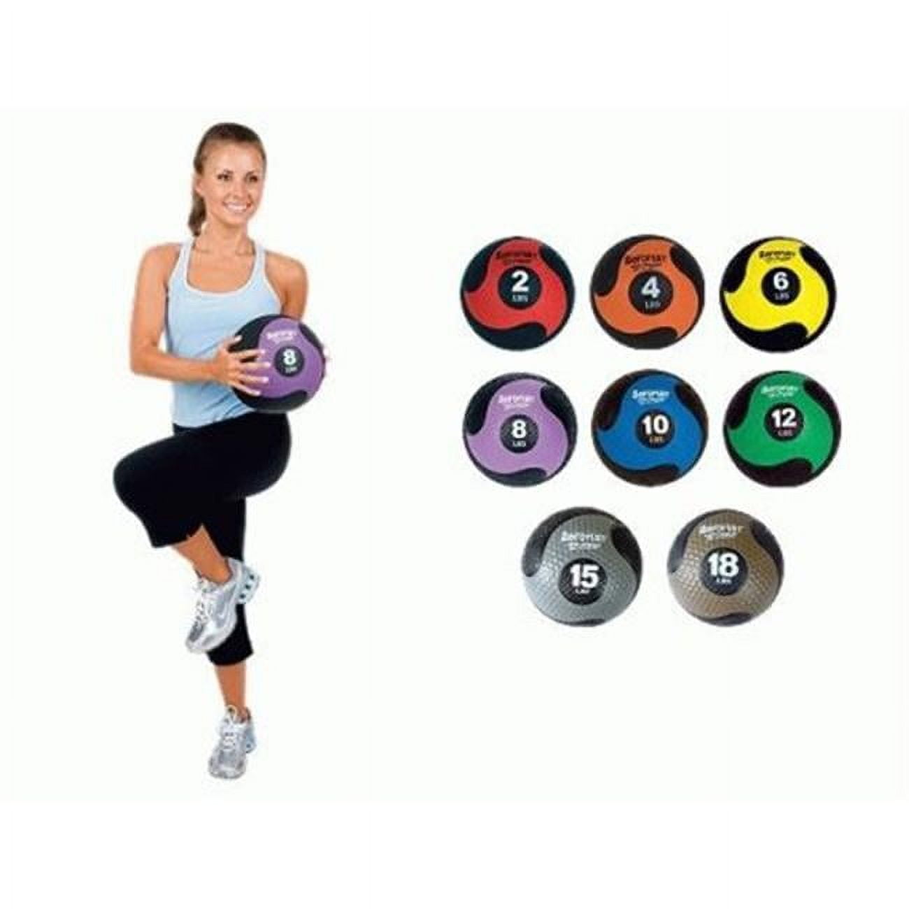 Picture of AeroMat 35966 9 in. Deluxe Medicine Ball - Black & Yellow&#44; 6 lbs
